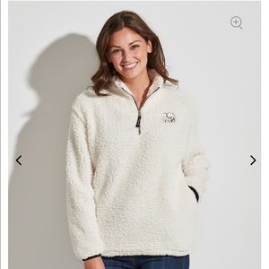 Ivory Ella Sherpa Fleece Pullover SZ M Cream